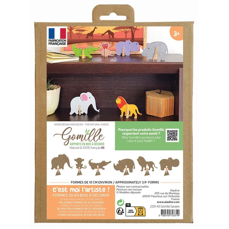 Support en bois à décorer 3D  : Savane