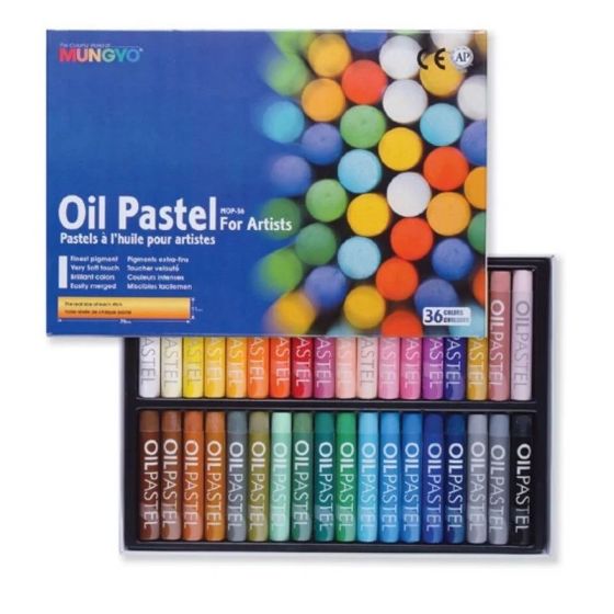 Boîte 36 pastels à l'huile MUNGYO assortis