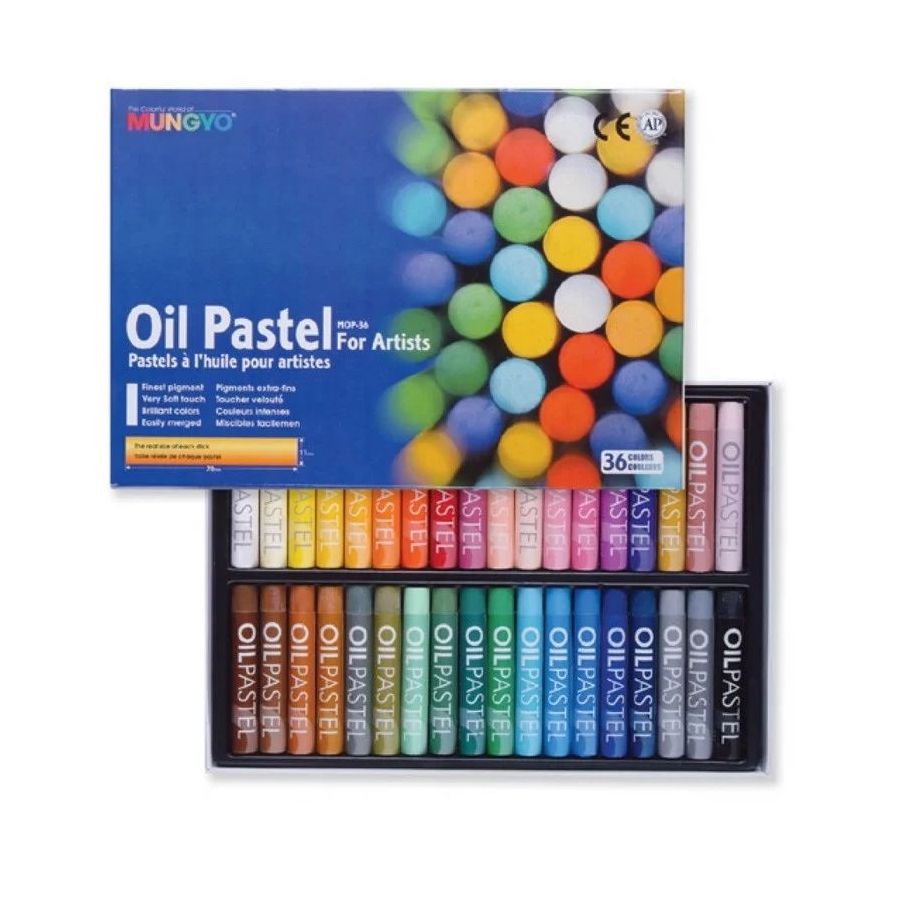 Boîte 36 pastels à l'huile MUNGYO assortis