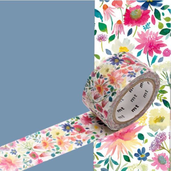 Masking Tape MT BlueBelleGray Zinnia - Washi | Art & Loisirs
