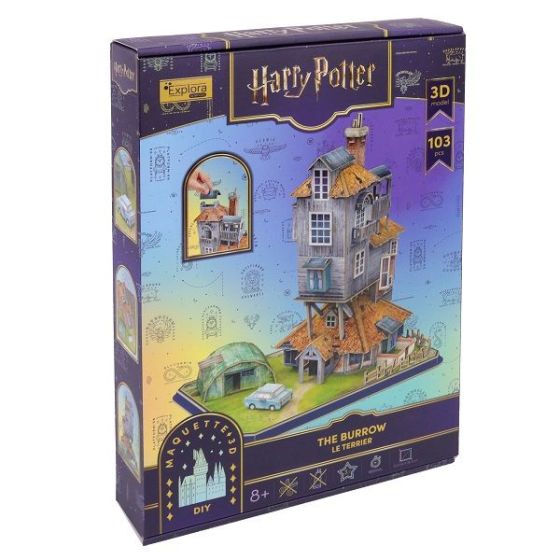 Maquette 3d - Le terrier - La Maison des Weasley - 103 pieces - HARRY POTTER