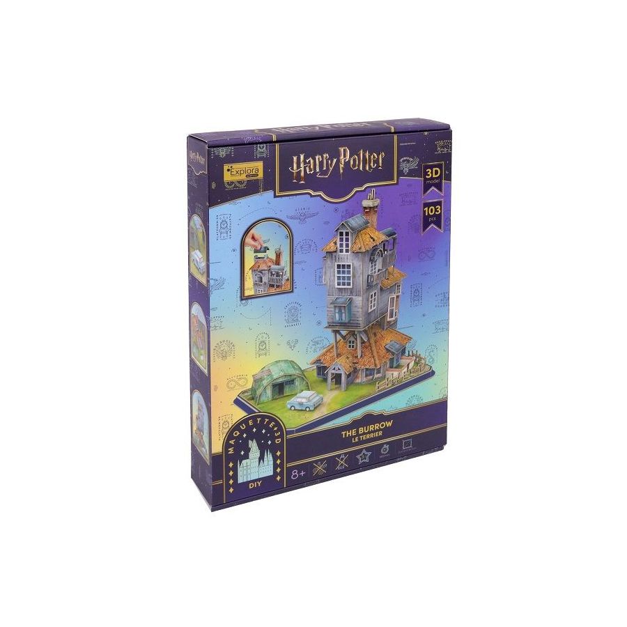 Maquette 3d - Le terrier - La Maison des Weasley - 103 pieces - HARRY POTTER