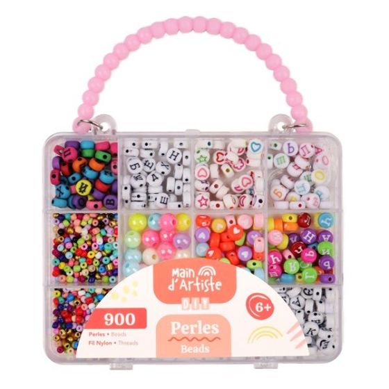 Valisette de 900 perles fantaisies - 12 cases -  MGM