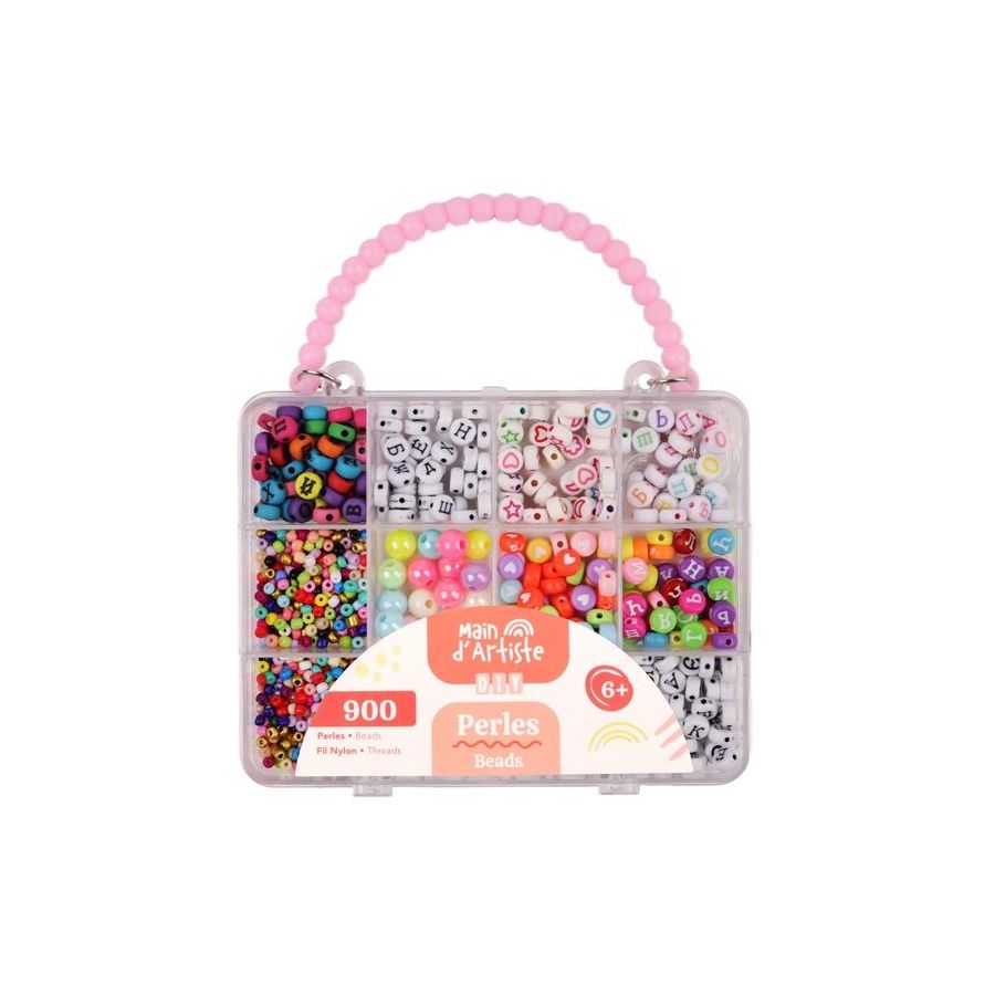 Valisette de 900 perles fantaisies - 12 cases -  MGM