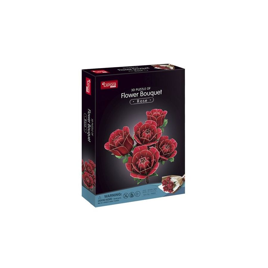 Maquette bois 3d - Bouquet de Roses - 312 pieces - MGM