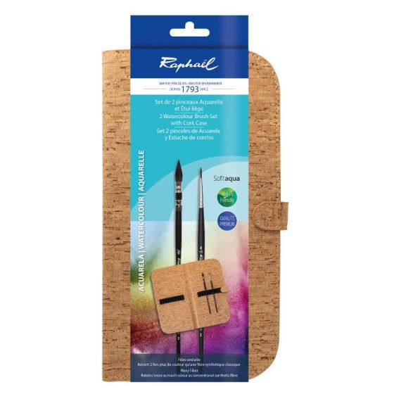 Set de 2 pinceaux Softqua et etui liège