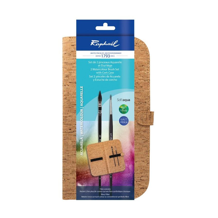 Set de 2 pinceaux Softqua et etui liège