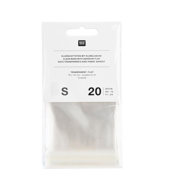 Sacs Transparents Adhésifs RICO DESIGN 78x134mm | Art & Loisirs