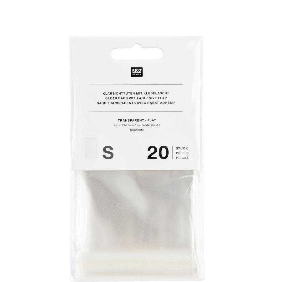 Sacs Transparents Adhésifs RICO DESIGN 78x134mm | Art & Loisirs