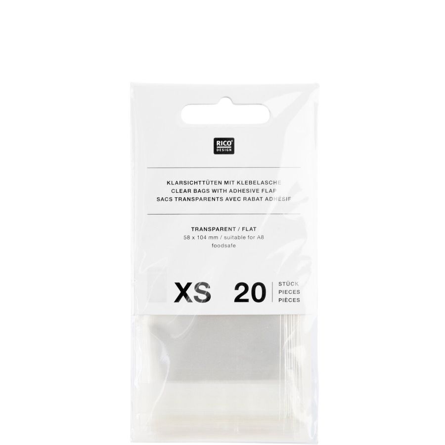 Sacs Transparents Adhésifs RICO DESIGN XS | Art & Loisirs