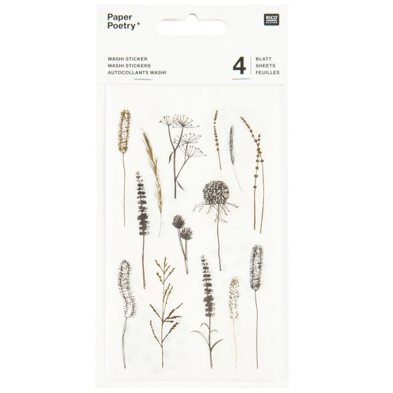 Autocollants Washi In the Meadow Noir/Or - RICO | Art & Loisirs