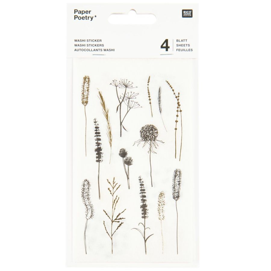 Autocollants Washi In the Meadow Noir/Or - RICO | Art & Loisirs