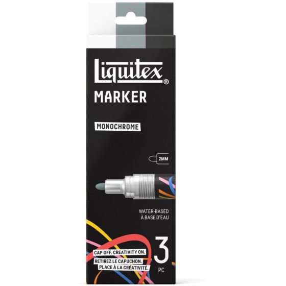 Set de  marqueurs - Peinture acrylique - 3 couleurs monochrome - Liquitex