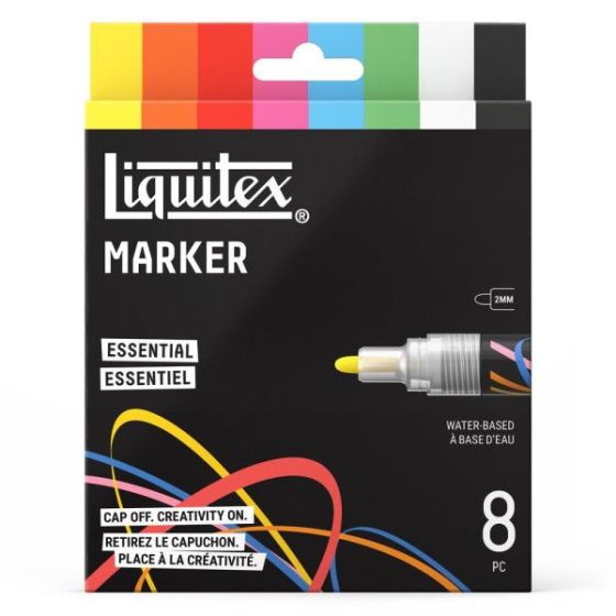 Set de  marqueurs - Peinture acrylique - 8 couleurs essentiel - Liquitex