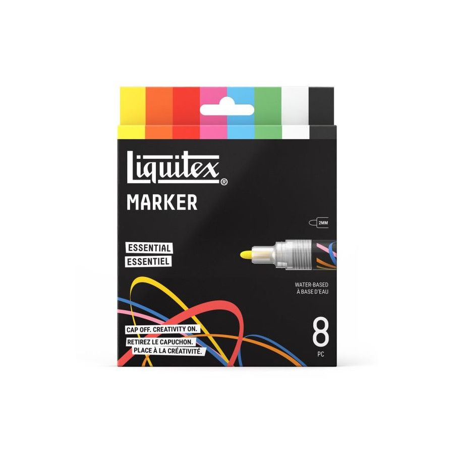 Set de  marqueurs - Peinture acrylique - 8 couleurs essentiel - Liquitex
