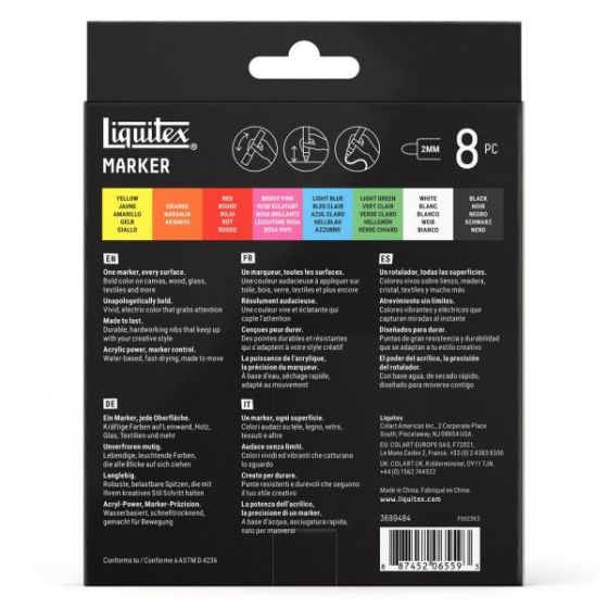 Set Marqueurs Peinture Acrylique Liquitex - 8 | Art & Loisirs