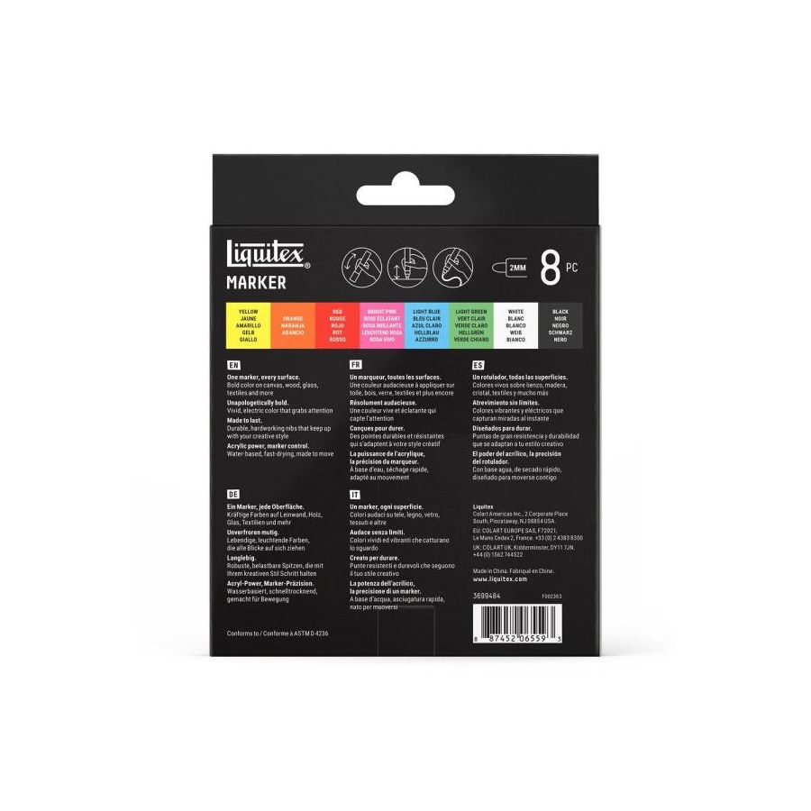 Set Marqueurs Peinture Acrylique Liquitex - 8 | Art & Loisirs