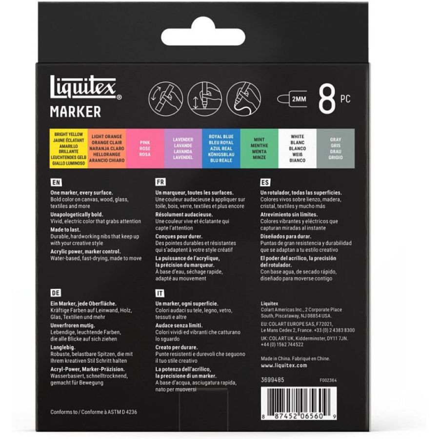 Set Marqueurs Acryliques Liquitex - 8 Couleurs | Art & Loisirs
