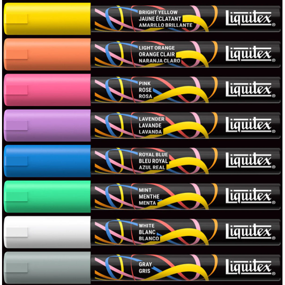 Set Marqueurs Acryliques Liquitex - 8 Couleurs | Art & Loisirs