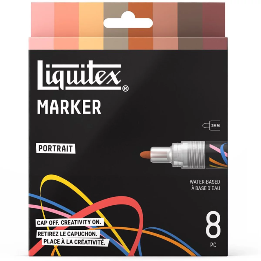 Set de  marqueurs - Peinture acrylique - 8 couleurs Portrait - Liquitex