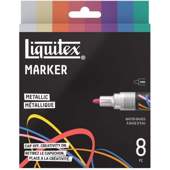 Set de  marqueurs - Peinture acrylique - 8 couleurs Métalliques - Liquitex