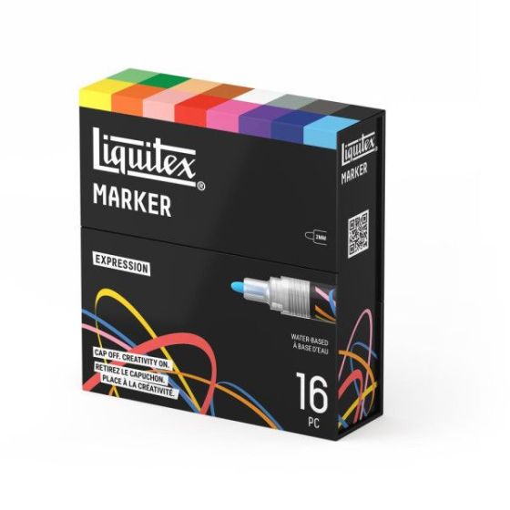 Set de  marqueurs - Peinture acrylique - 16 couleurs Expression - Liquitex