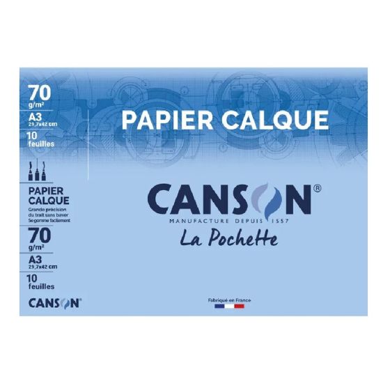 Pochette 10 Feuilles papier calque  70G A3