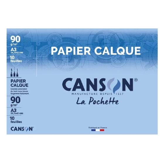 Pochette 10 Feuilles papier calque  90G A3