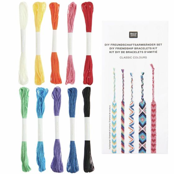 Kit DIY Bracelets d'amitié 10 couleurs - RICO | Art & Loisirs