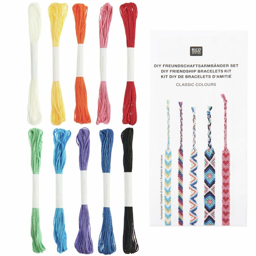 Kit DIY Bracelets d'amitié 10 couleurs - RICO | Art & Loisirs