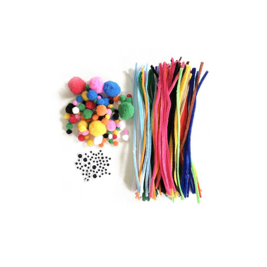 Mega pack chenilles et pompons coloris assortis | Art & Loisirs