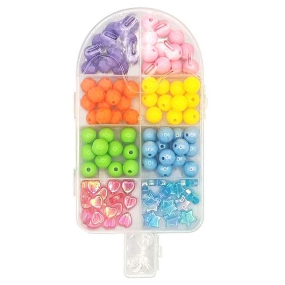 Boîte perles acrylique forme glace 0.8-1cm x40g | Art & Loisirs