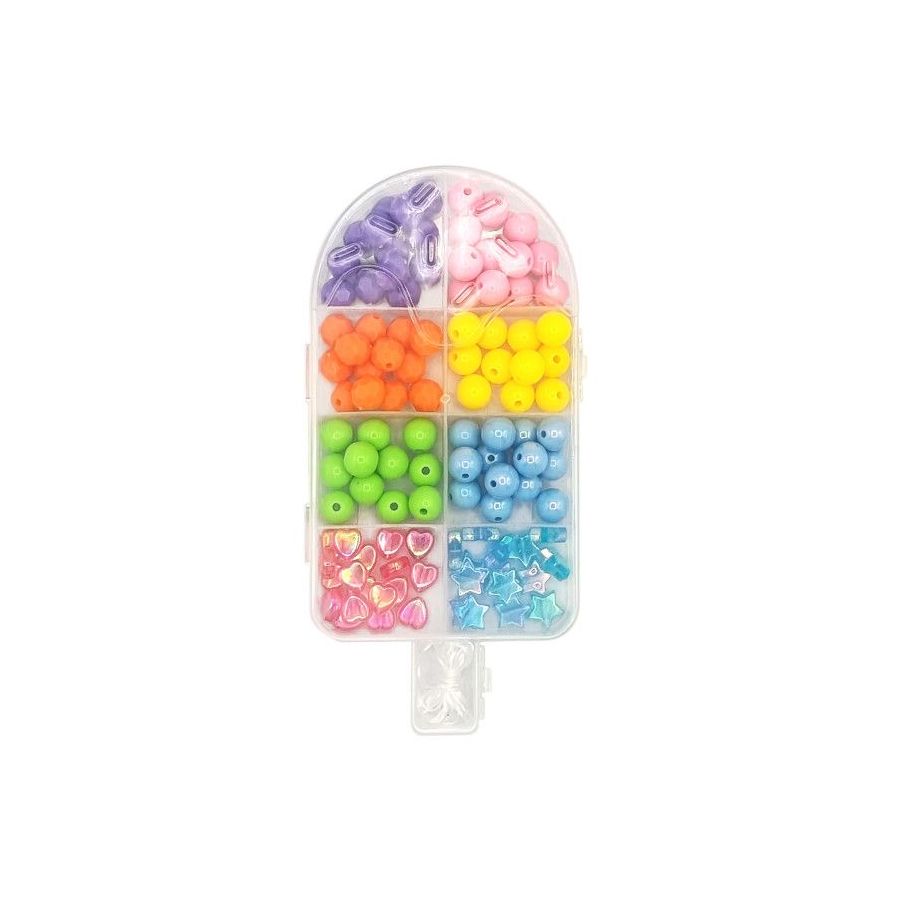 Boîte perles acrylique forme glace 0.8-1cm x40g | Art & Loisirs