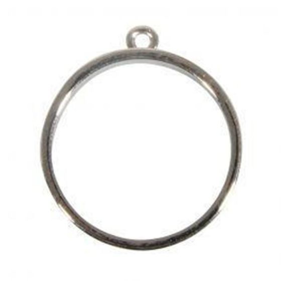 PENDENTIF ROND - CHATON ARGENTE 