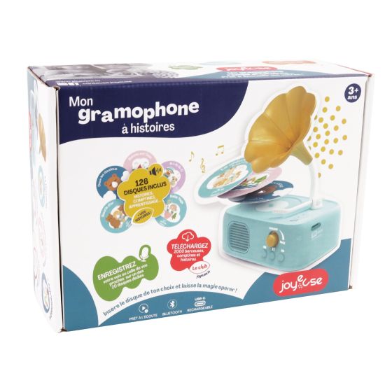 Conteuse gramophone Joyeuse 126 disques sans fil rechargeable
