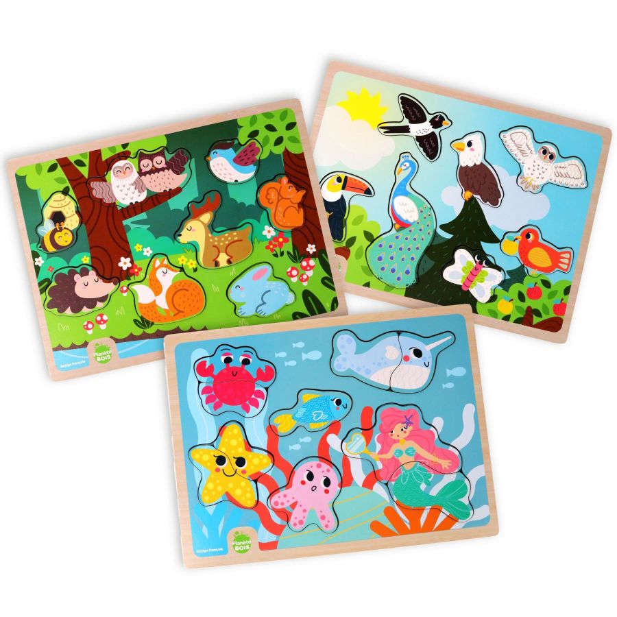 Puzzle bois Univers terre mer ciel MGM 2 ans | Art & Loisirs