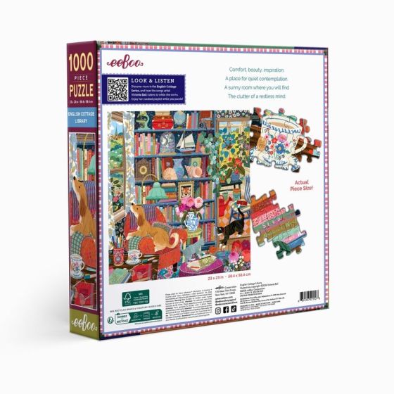 Puzzle English Cottage Library 1000 pièces | Art & Loisirs