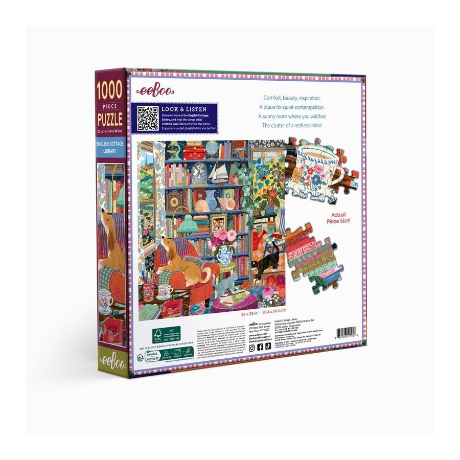 Puzzle English Cottage Library 1000 pièces | Art & Loisirs