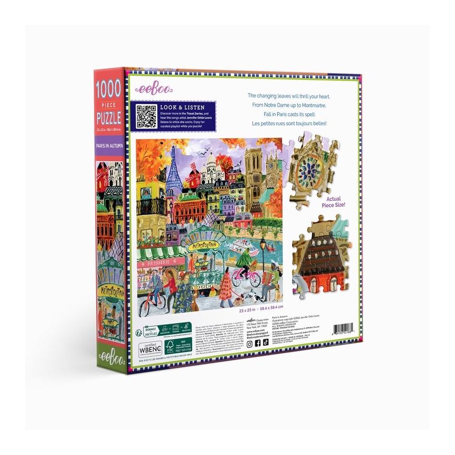 Puzzle 1000 pièces Paris in Autumn 58,5 cm | Art & Loisirs