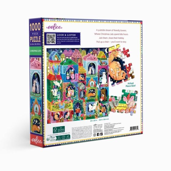 Puzzle Eeboo Christmas Cats 1000 pièces - Lydia | Art & Loisirs