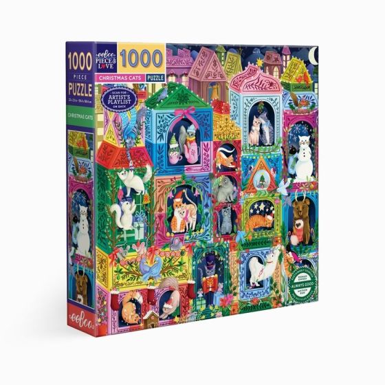 Puzzle Eeboo Christmas Cats 1000 pièces - Lydia | Art & Loisirs