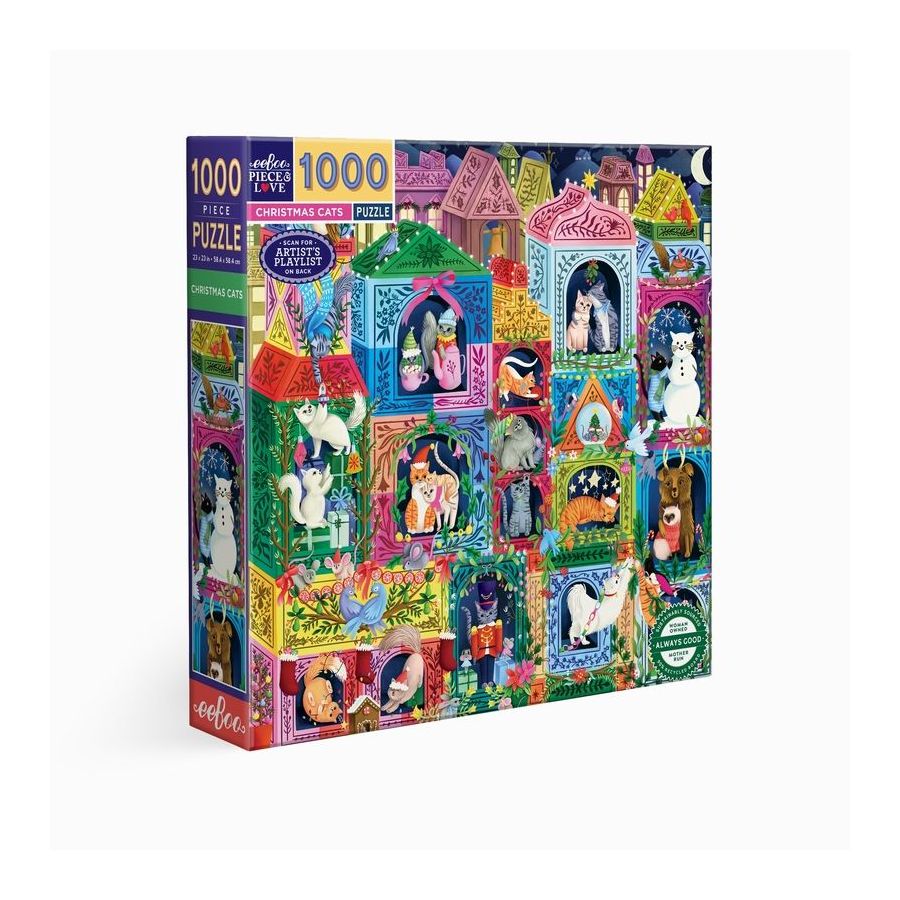 Puzzle Eeboo Christmas Cats 1000 pièces - Lydia | Art & Loisirs