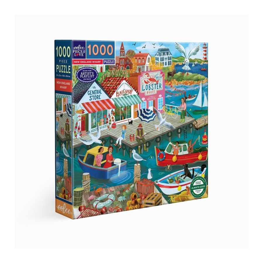 Puzzle New England Wharf 1000 pièces 58.5 cm | Art & Loisirs