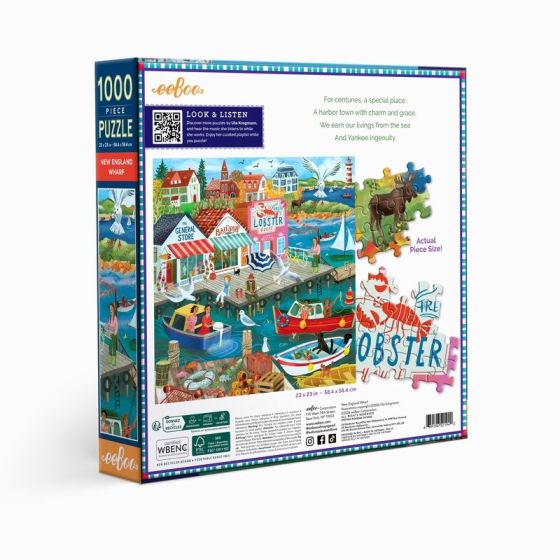 Puzzle New England Wharf 1000 pièces 58.5 cm | Art & Loisirs