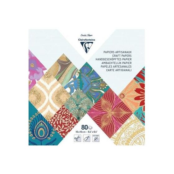 Bloc Papier Artisanaux du Monde 80f 16x16cm | Art & Loisirs