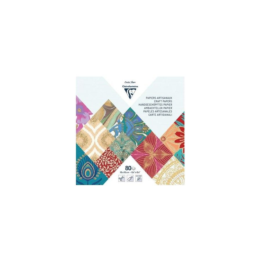 Bloc Papier Artisanaux du Monde 80f 16x16cm | Art & Loisirs