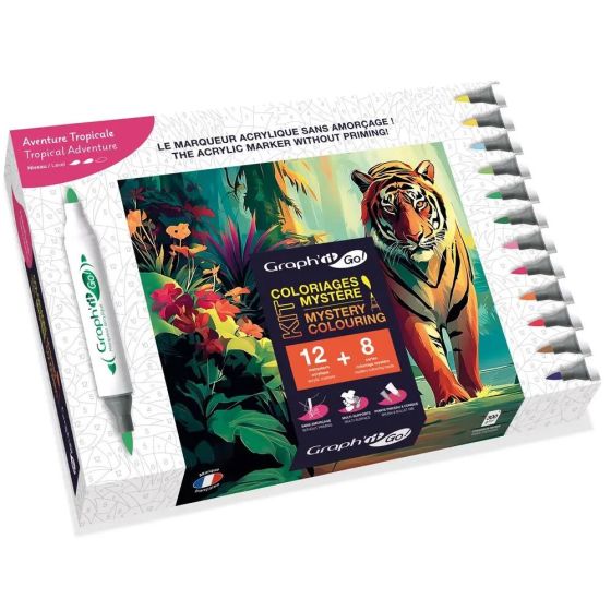 Kit Coloriage Mystère Tropical Adventure | Art & Loisirs