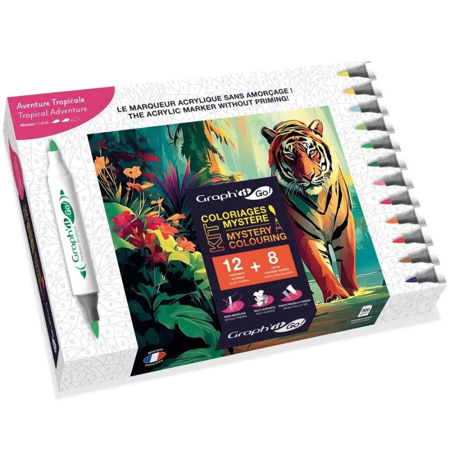 Kit Coloriage Mystère Tropical Adventure | Art & Loisirs
