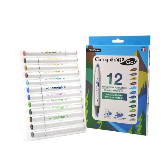 GRAPH'IT GO! Set Panorama 12 marqueurs | Art & Loisirs