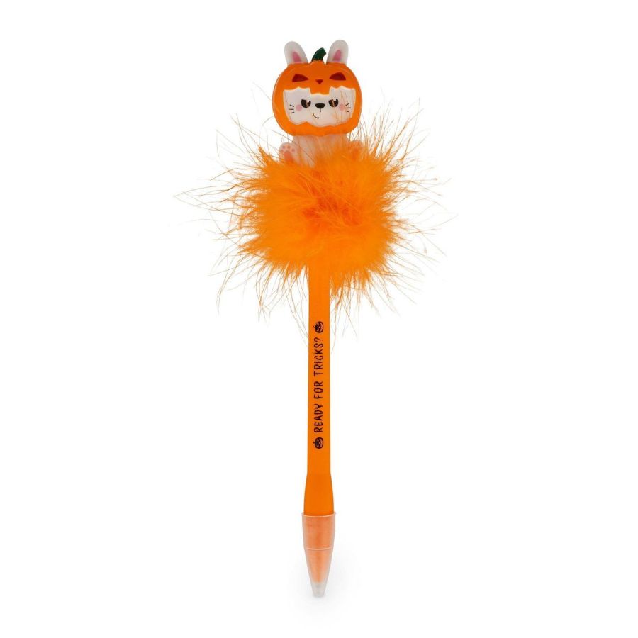 Stylo gel lumineux - Lapin citrouille Halloween - Noir - Pointe moyenne - Legami